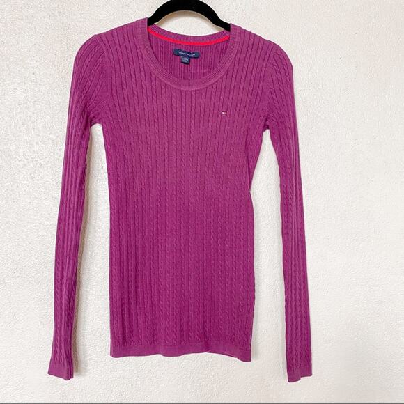 Tommy Hilfiger Cable Rib Scoop Neck Sweater Size XXS - Picture 1 of 10